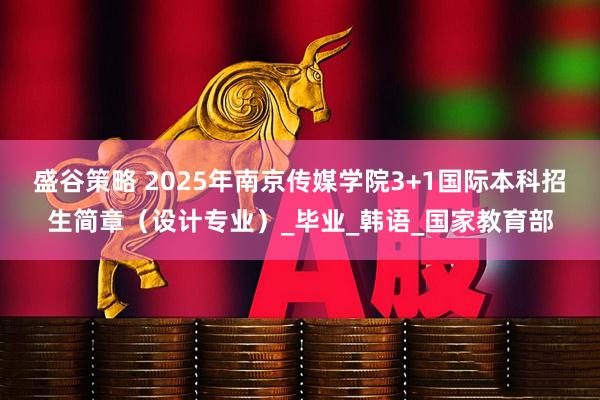 盛谷策略 2025年南京传媒学院3+1国际本科招生简章（设计专业）_毕业_韩语_国家教育部